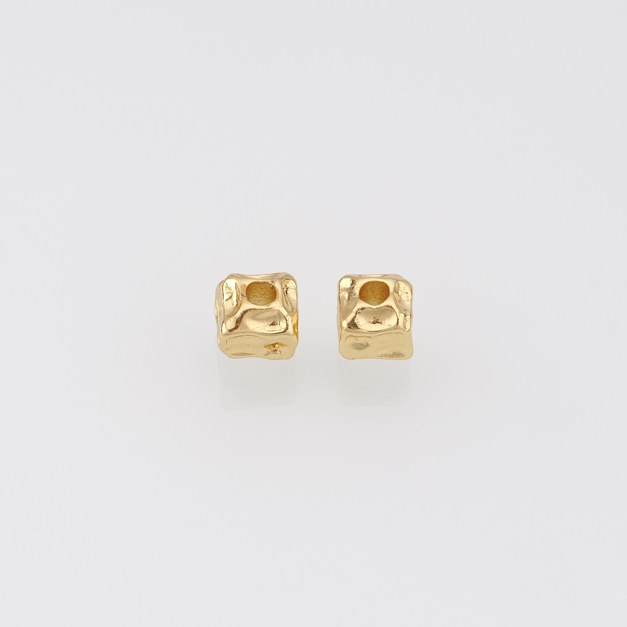10Pcs 18K Gold Filled Geometric Spacer Beads,Geometric Bead for Bracelet Jewelry Necklace Making Supply