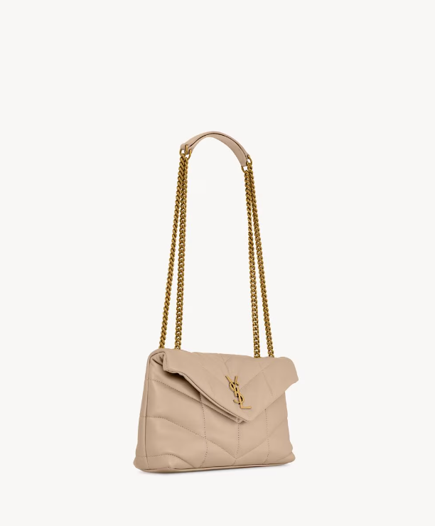 YSL TOY PUFFER IN LAMBSKIN DARK BEIGE