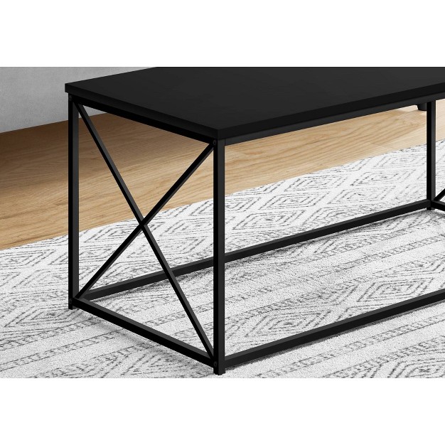 Coffee Table With Metal Base And X Shaped Sides Everyroom