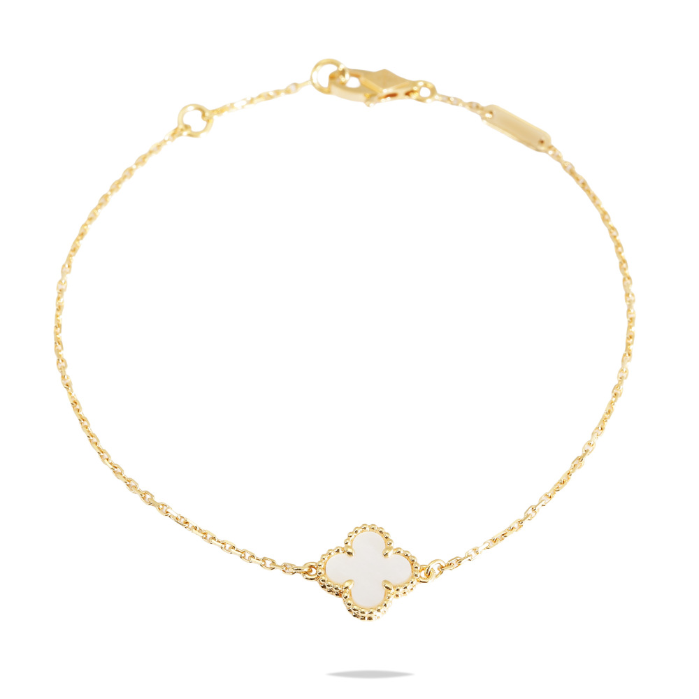 Van Cleef & Arpels Sweet Alhambra Bracelet 18K Yellow Gold Mother of Pearl VCARF68800