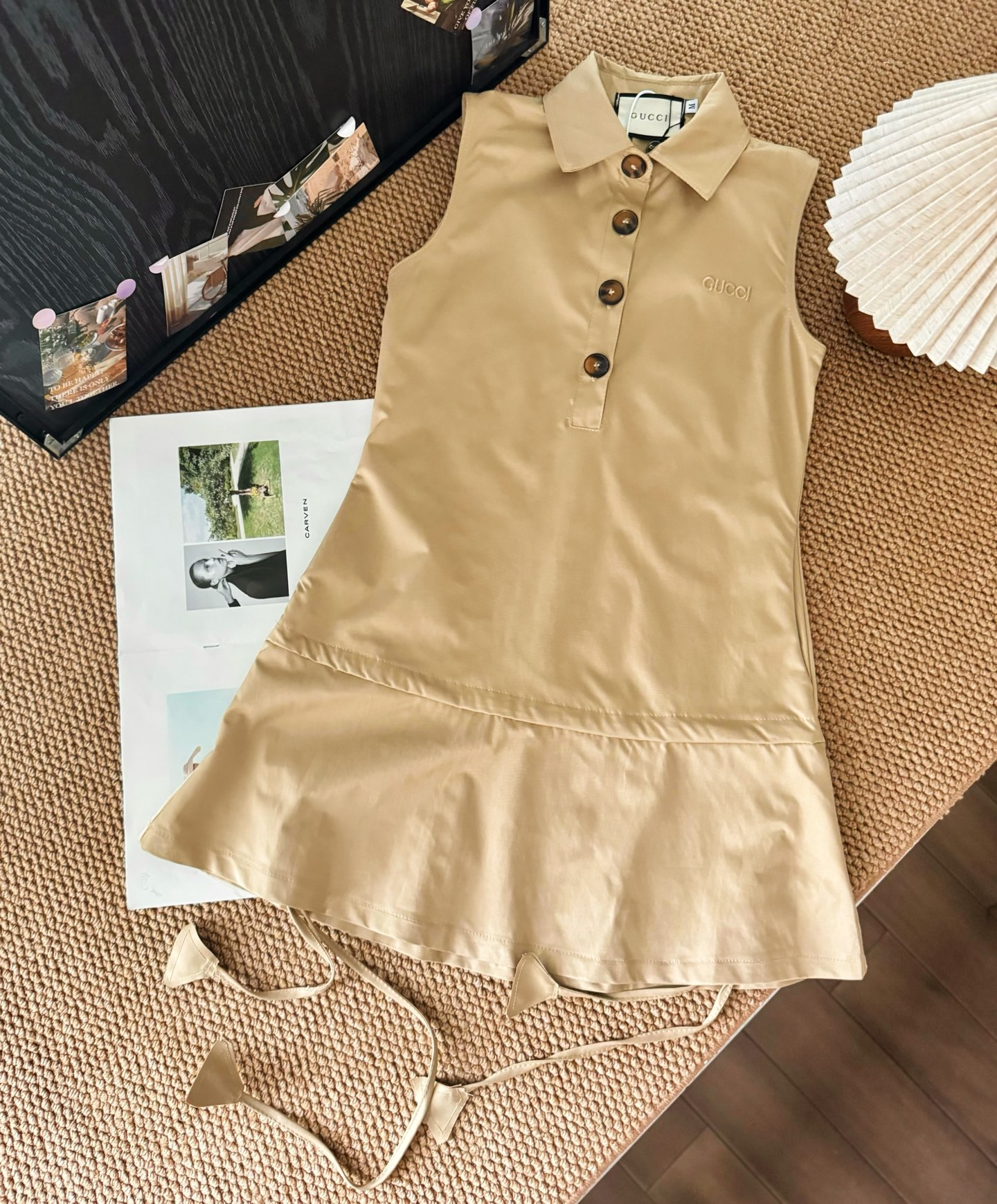 Gucci Old Money Embroidered Drawstring Tank Dress - cnluxepick