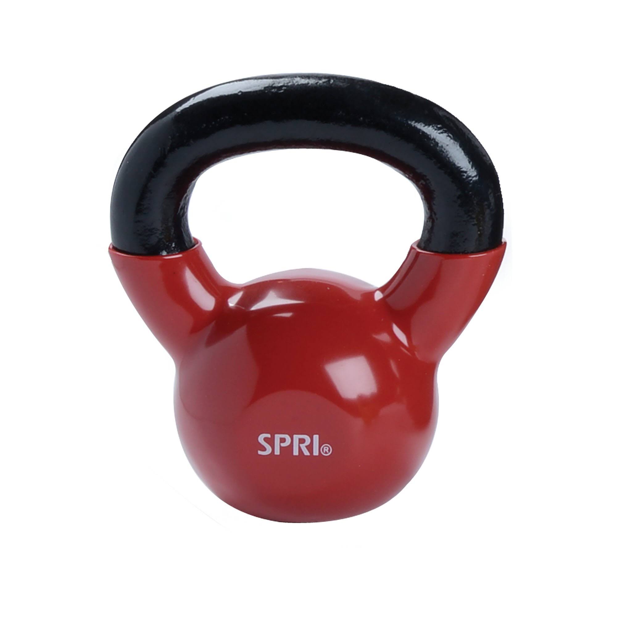 Spri Deluxe Vinyl Kettlebell (Green, 25-Pound)
