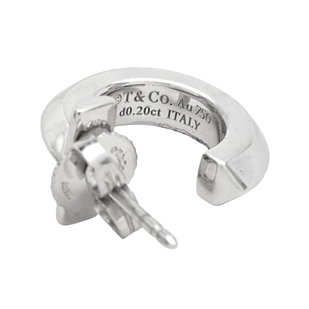 Tiffany & Co. Tiffany T One Hoop Earrings Extra Mall 18K White Gold 69783031