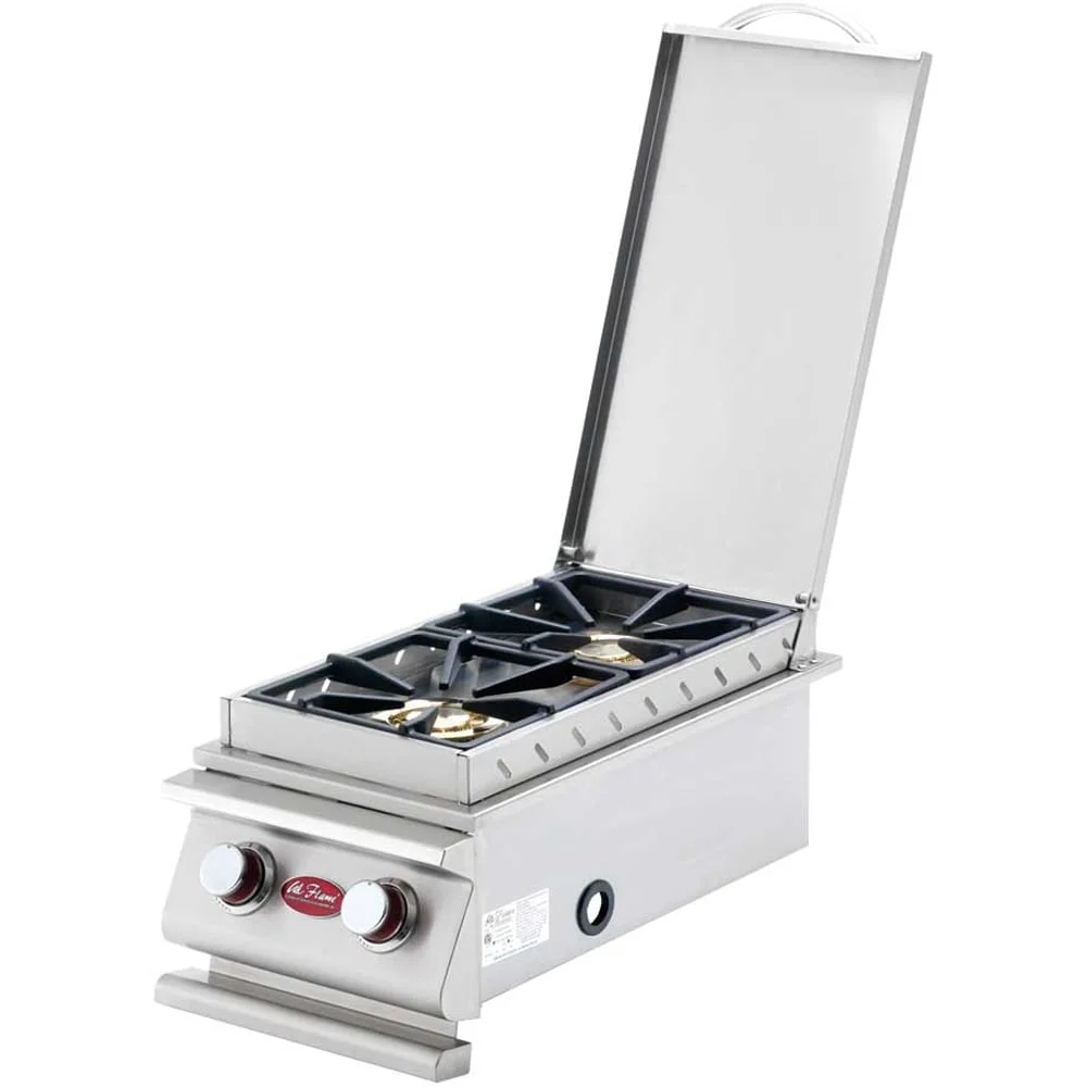 Deluxe Stainless Steel Built-In Dual Fuel Gas Double Side Burner