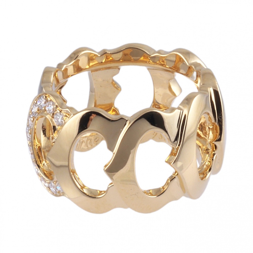 Cartier C K18YG Yellow Gold Ring Diamond