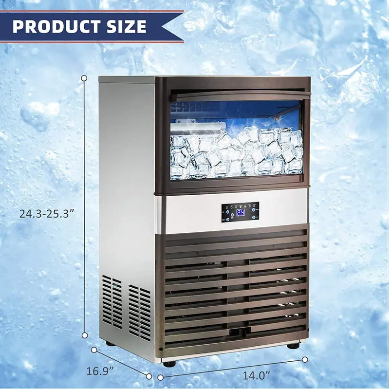 YUTGMasst 110 lbs/24-Hour Commercial Ice Maker – Stainless Steel Freestanding Air-Cooled Ice Machine