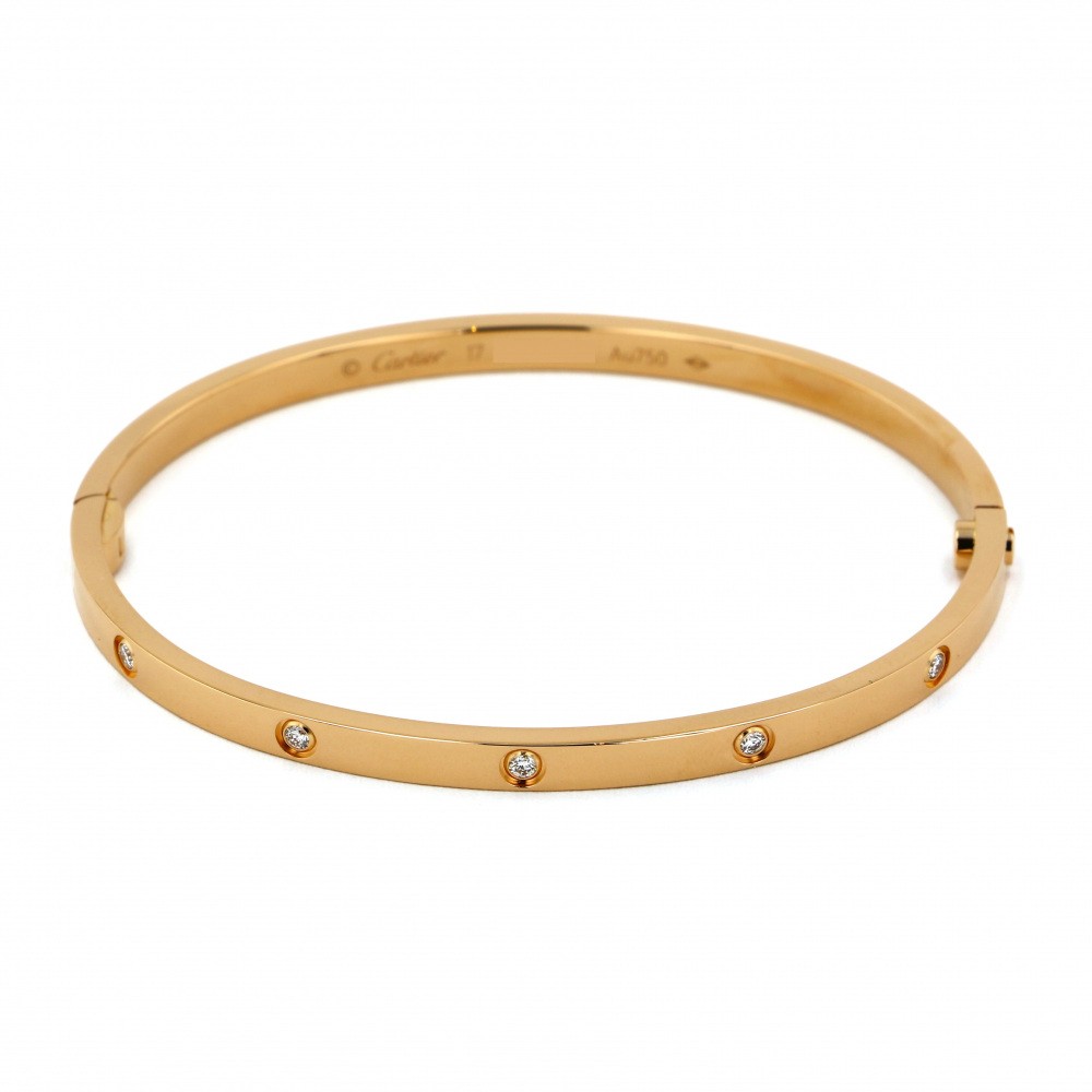 Cartier Love Full Diamond Bracelet 18K Rose Gold