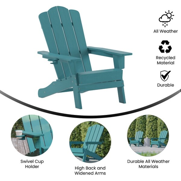 Commercial Grade AllWeather Adirondack Chair with Swiveling Cupholder