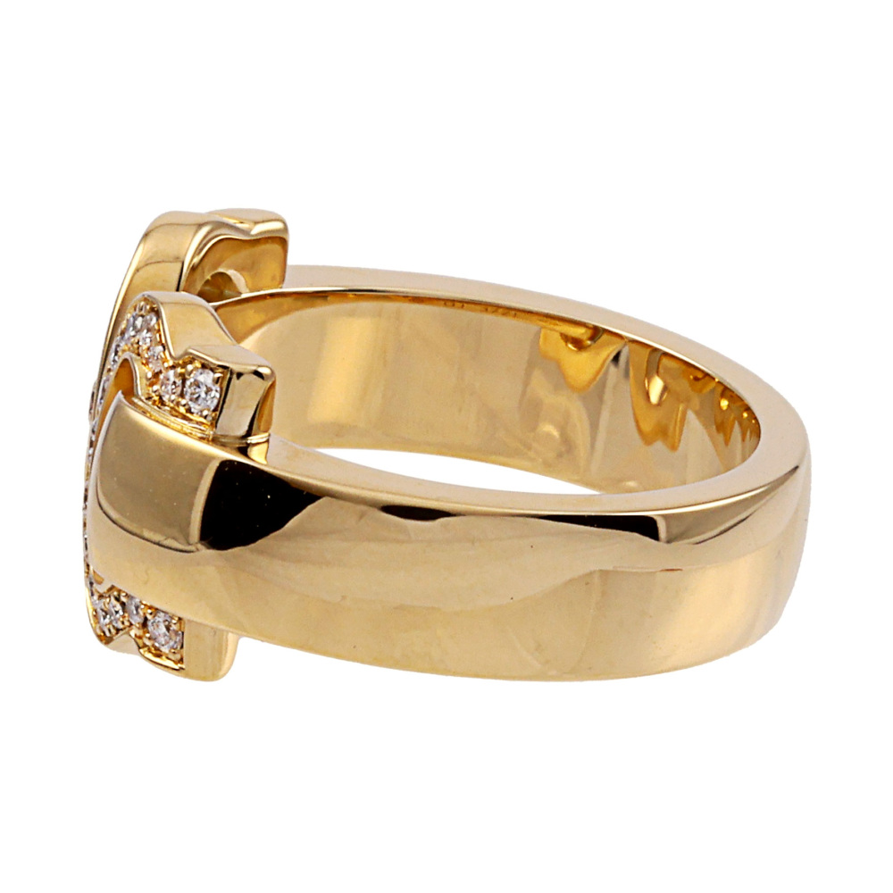 Cartier Boucurse K18YG Yellow Gold Ring Diamond