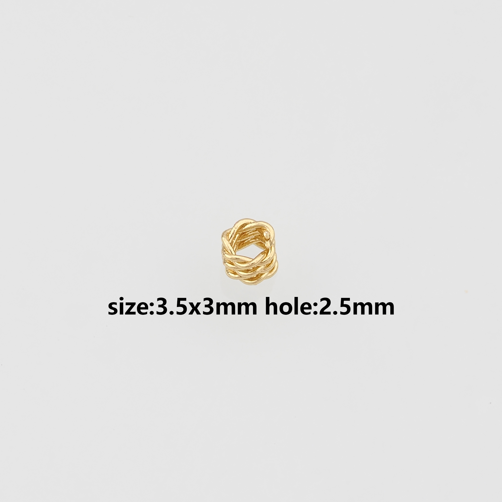 18K Gold Filled Spiral Beads,Twist Bead,Gold Knot Spacer Beads,DIY Jewelry Making Supply