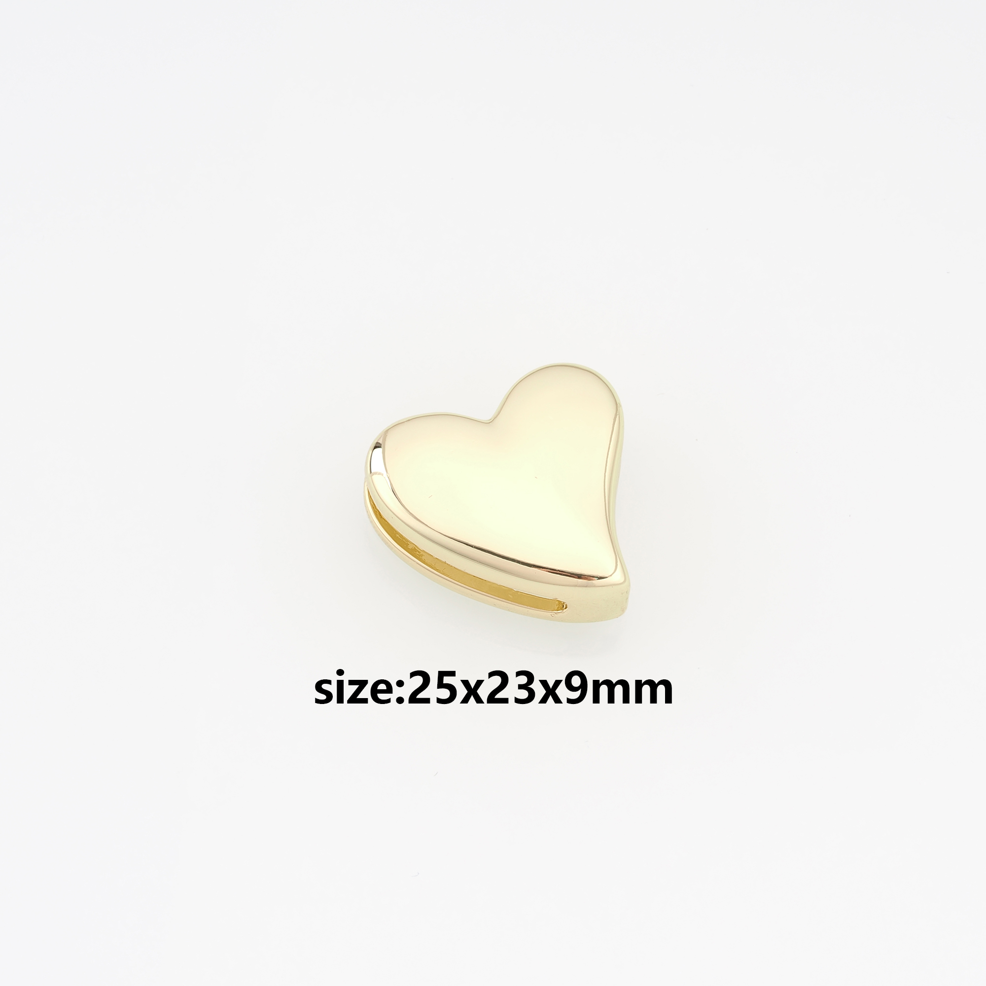 18K Gold Filled Heart Spacer Beads,Heart Bead for Bracelet Jewelry Necklace Making Supply