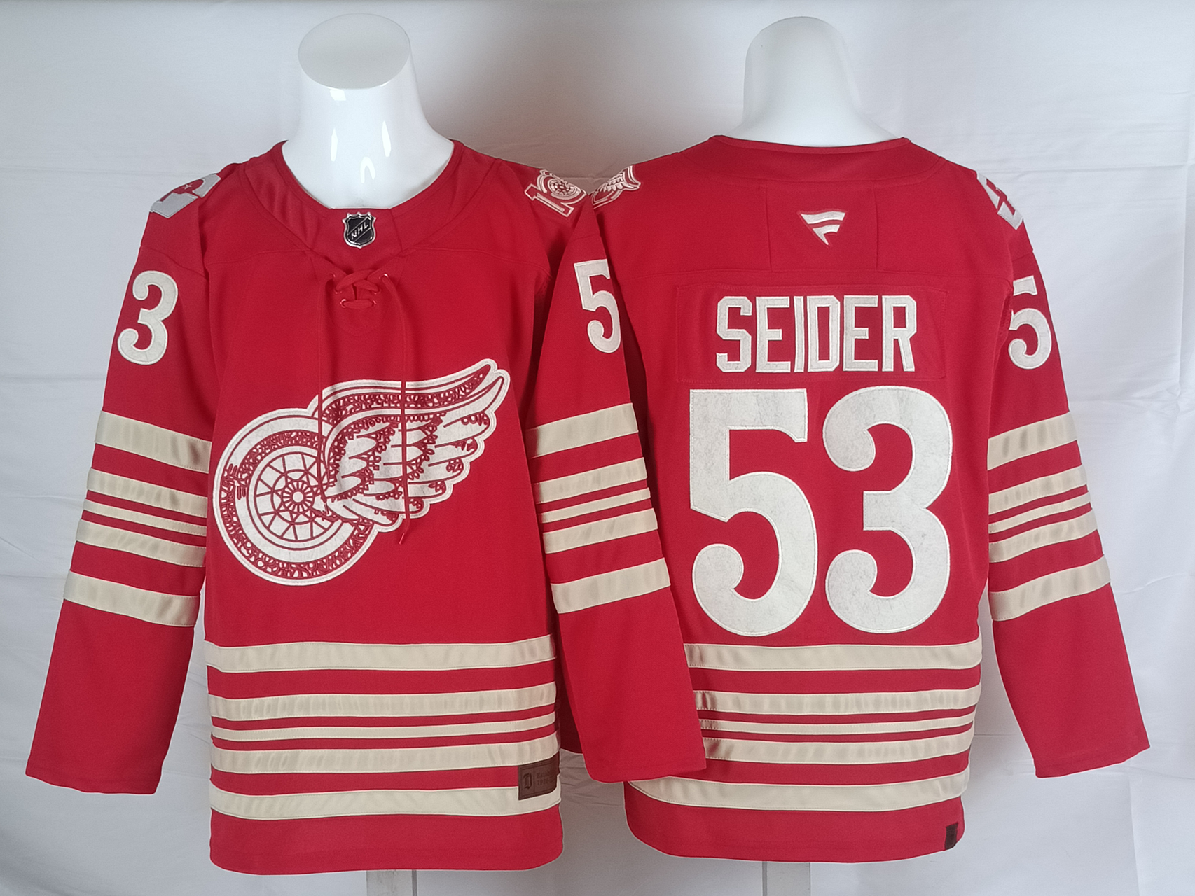 Men's Detroit Red Wings Moritz Seider #53 Fanatics Player Jersey