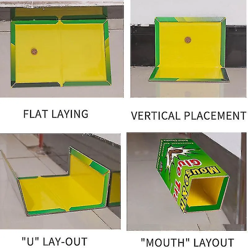Suxm Sticky Mouse Board Mouse Trap Sticky Board, Strong Stickiness, Mouse Trap (6 Pieces,green )