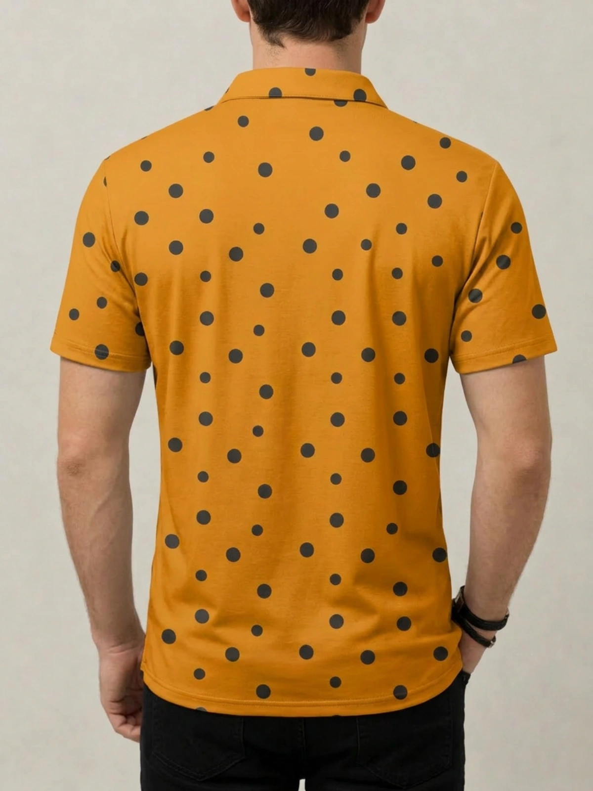 Blue Purple Teal Geometric Polygon Print Short Sleeve Golf Polo Shirt