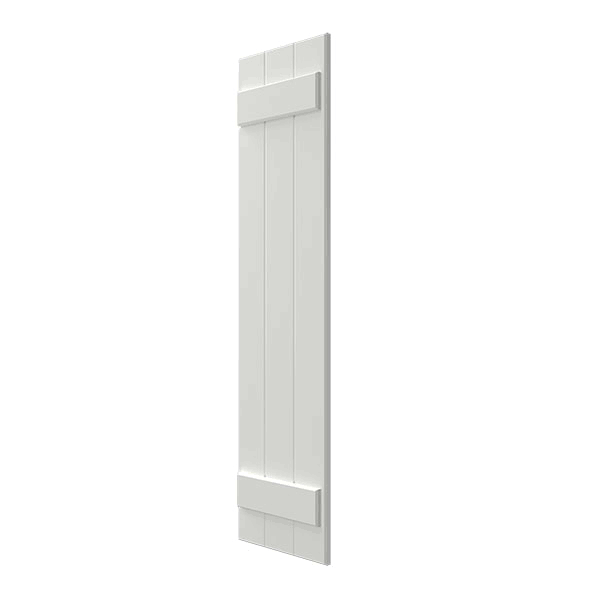 Ekena Millwork CWB12X051WHC 12x22W x 51x22H Exterior Three Board (2 Batten) Composite Board-n-Batten Shutters (Per Pair), White