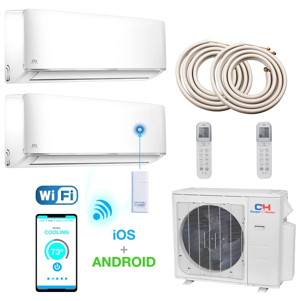Cooper & Hunter 28000-BTU 9K+18K Dual Zone Wall Mount Only Inverter Split AC 230V/60Hz