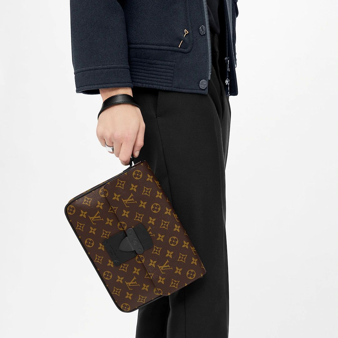 Louis Vuitton S Lock A4 Pouch Brown 28Cm M80560