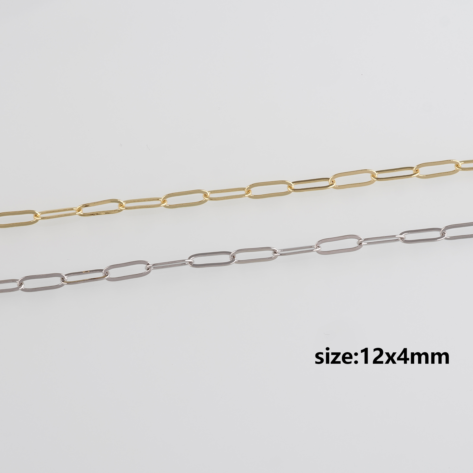 18K Gold Filled Paper Clip Chain Necklace,Dainty Link Chain,Gold Oval Chain Necklace for DIY Jewelry Making Supply