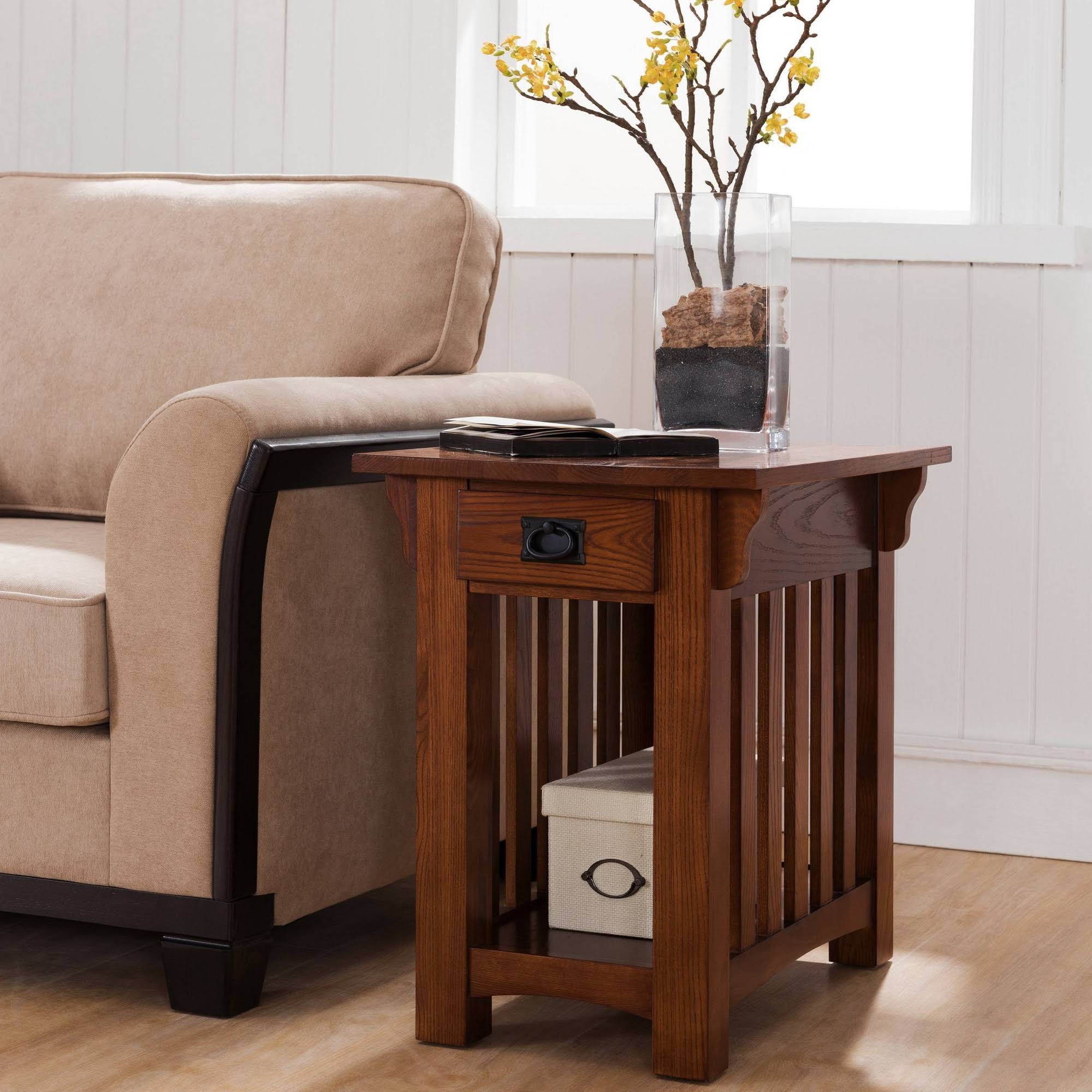 Leick Furniture Mission Chairside Table, Medium Oak
