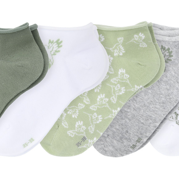Gina Benotti 5 Paar Damen Sneaker-Socken mit Blumen
