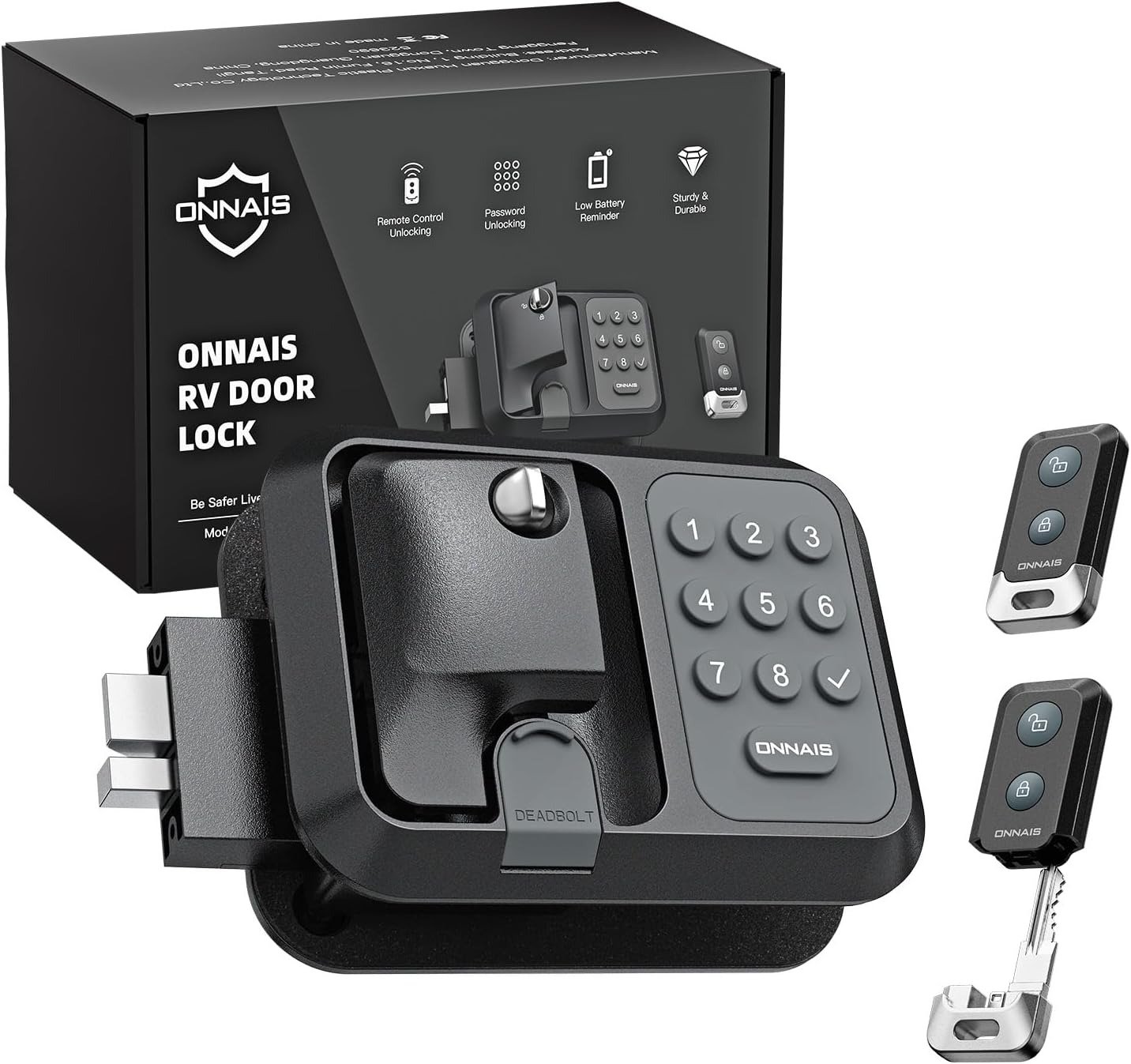 Full Metal RV Keyless Entry Door Lock with Password & Remote, Fits Most Trailers and 5th Wheels, Ideal Gifts for RV Owners