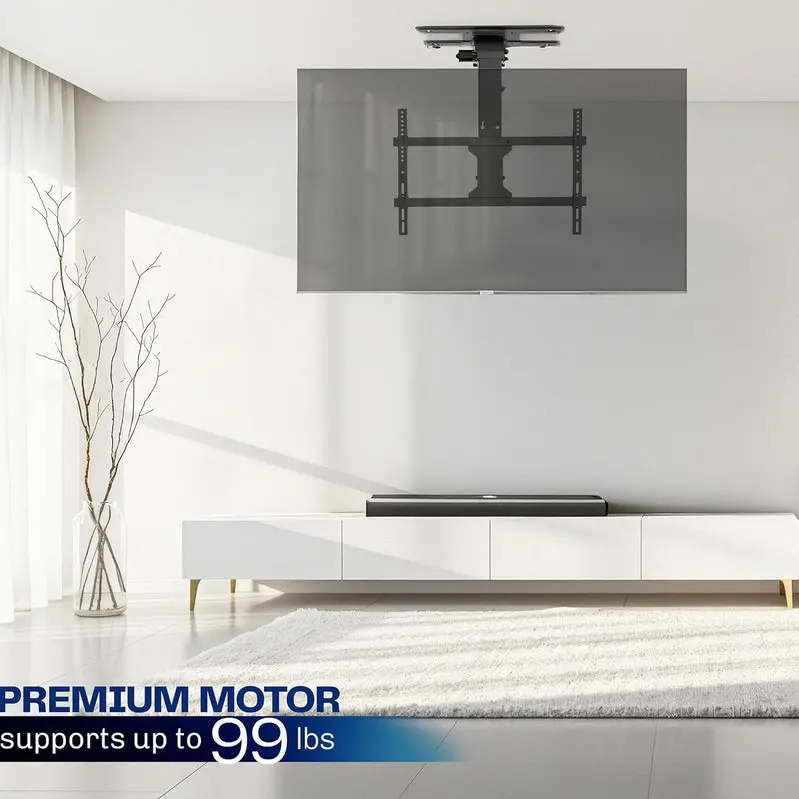 VIVO Motorized Ceiling TV Mount – App-Controlled Electric Lift for 37–70″ Screens, Low-Profile Black Design