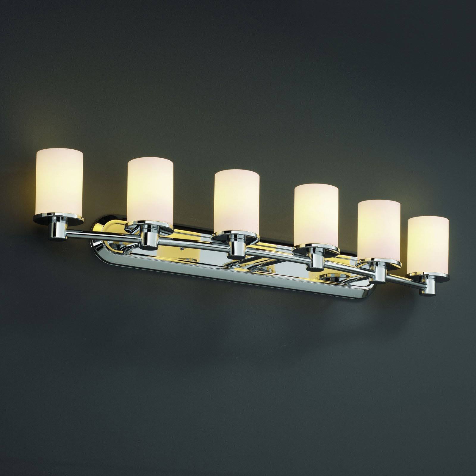 Justice Design FSN-8516-10-OPAL-DBRZ Fusion Rondo - 6 Light Bath Bar