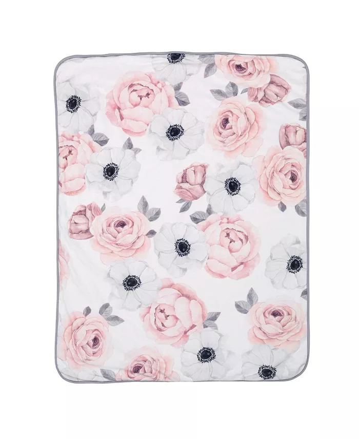 Lambs and Ivy Floral Garden Watercolor Floral Pink Ultra Soft Baby Blanket