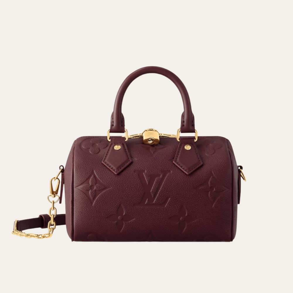 Louis Vuitton Speedy Bandouliere 20 Monogram Empreinte Grenat Red 8.1 Inches M25929