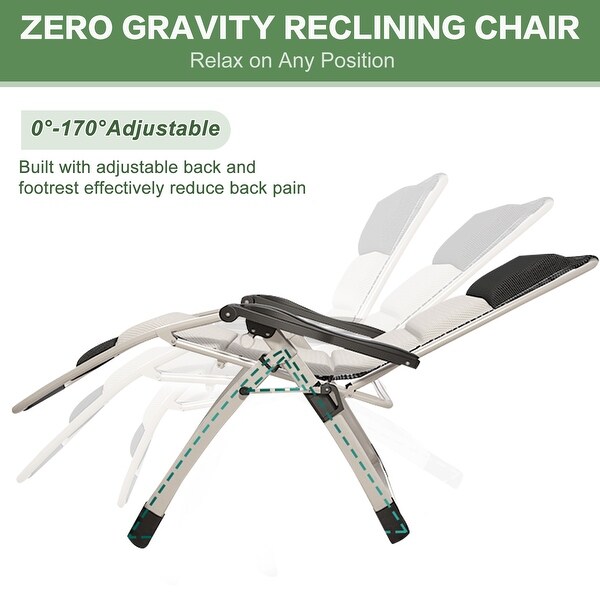 DoCred Zero Gravity Chair,Folding Lawn Chaise Recliner Lounge Chair