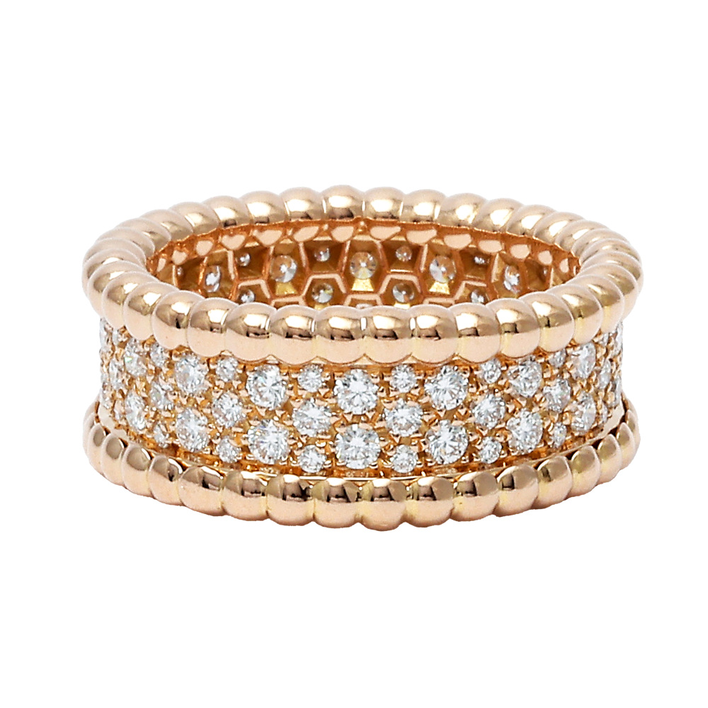 Van Cleef & Arpels Perlet Diamond Ring 3-row Model 18K Rose Gold VCARN9WE00