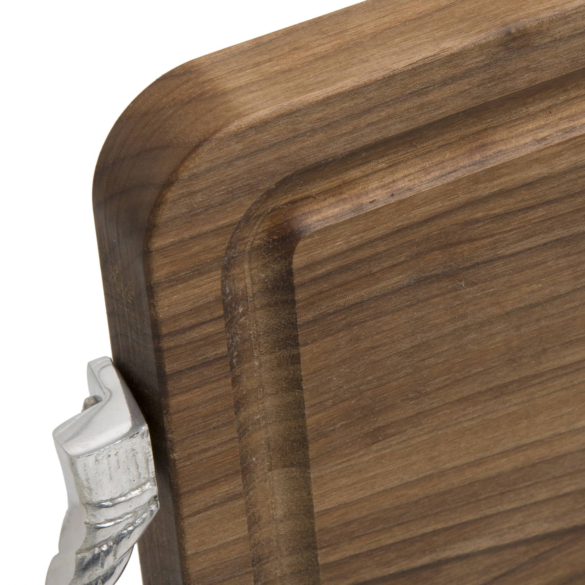 Bigwood Boards Monogrammed Walnut Cutting Board with Rope Handles, H