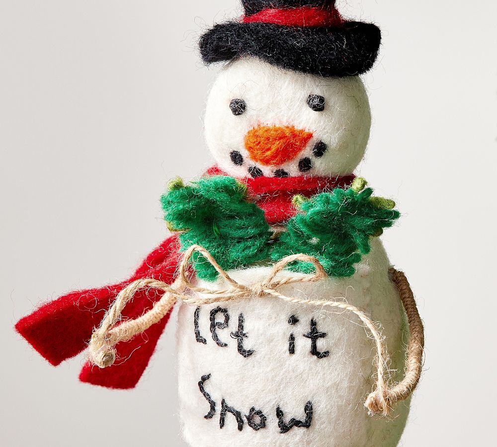 Felt Let It Snow Snowman Ornament  sgtnighsdesigns
