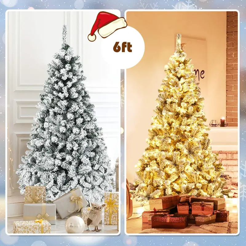Tall Pre-Lit Artificial Christmas Tree – Available in 6ft, 7.5ft, and 9ft Hinged Designs