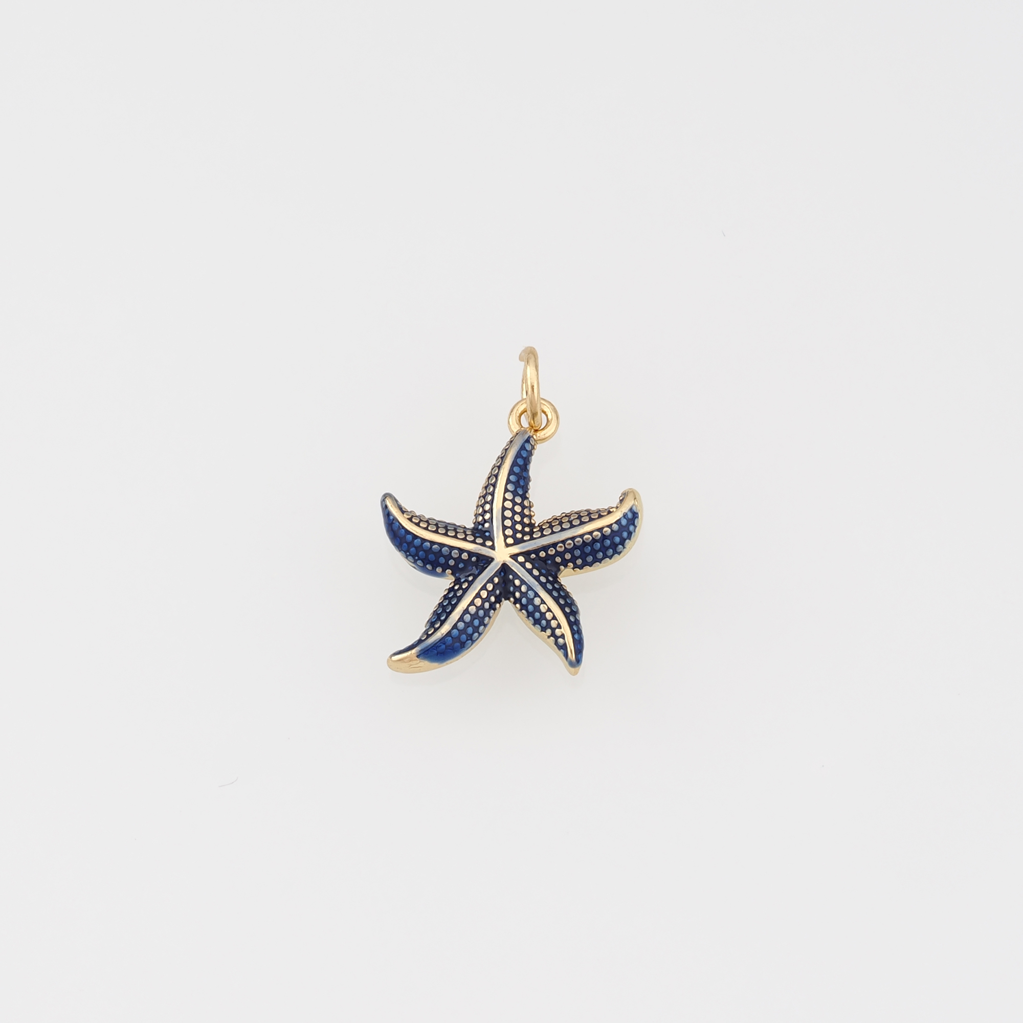18K Gold Filled Starfish Pendant,Enamel Starfish Charm Earrings Necklace for DIY Jewelry Making Supply