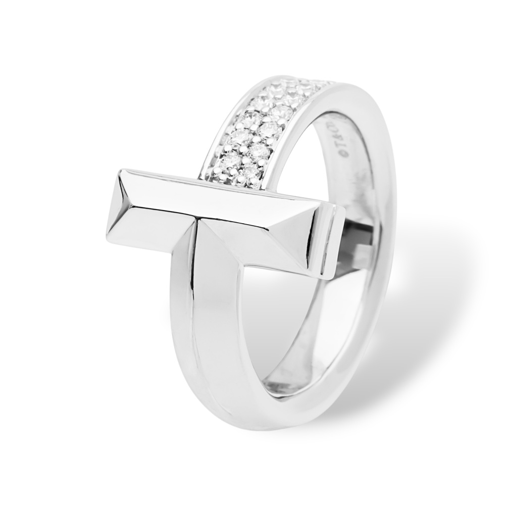 Tiffany & Co. Tiffany T Ring 18K White Gold Diamond