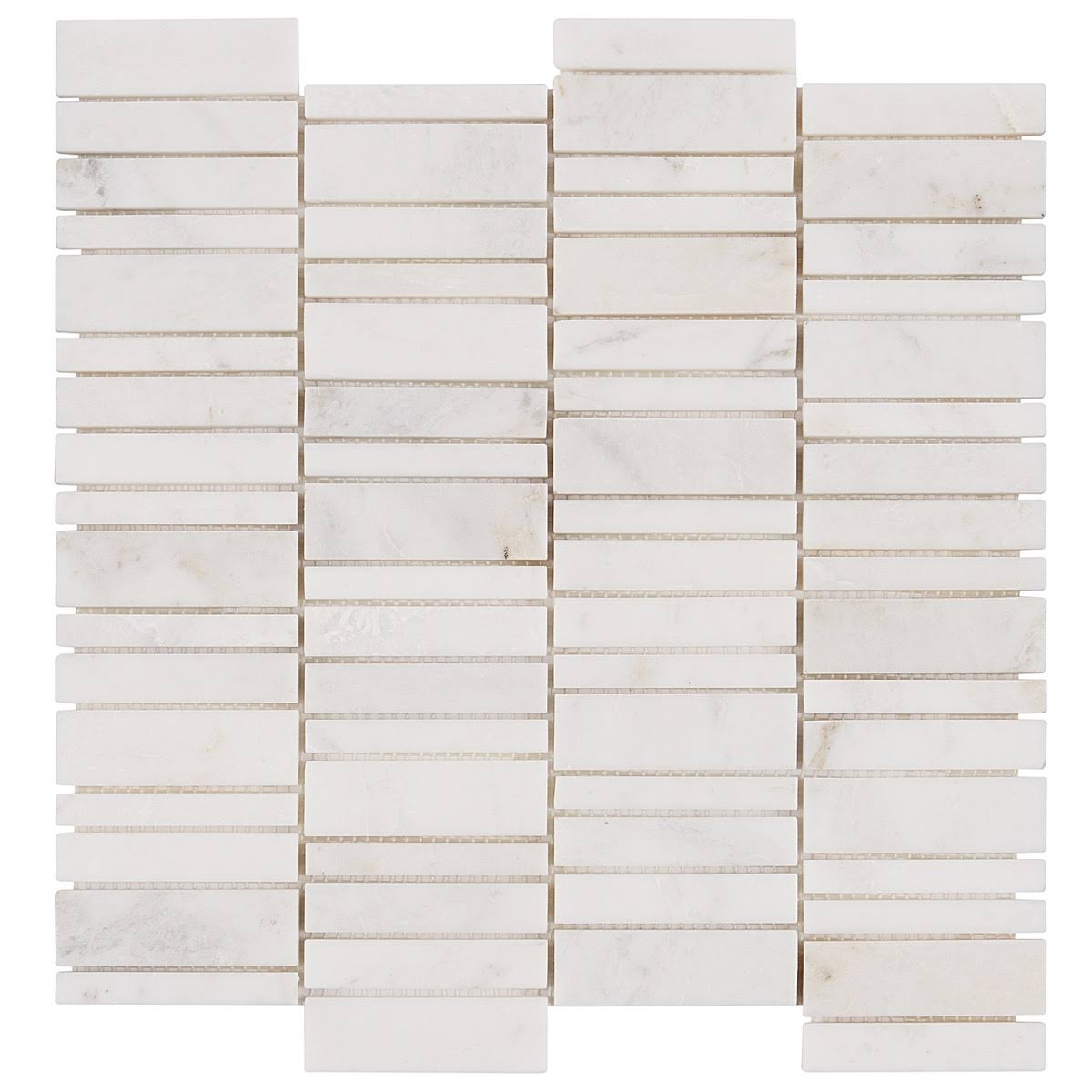 Ivy Hill Tile Alaska White Waterfall Polished Marble Mosaic