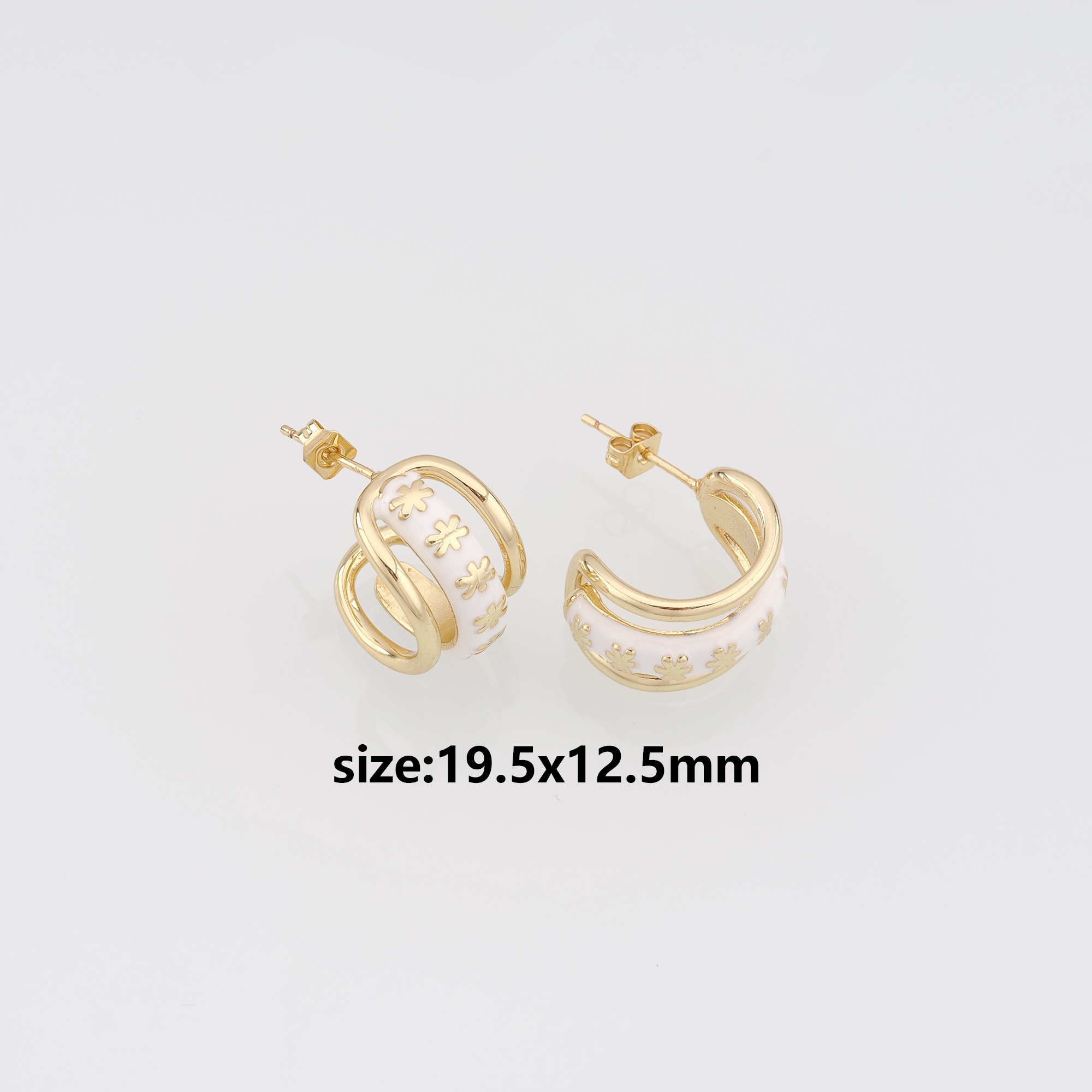18K Gold Filled Geometric Stud Earrings,Enamel Earrings,Minimalist Earring,Dainty Earrings,Gift for Wife