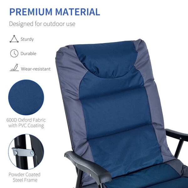 Outsunny Folding Rocking Chair Set with Padded Seat and Back,Pillow