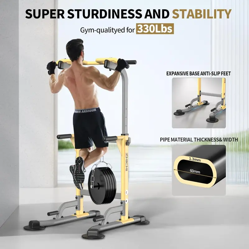 ZHICHI Pull-Up and Dip Station – Freestanding Multi-Function Home Gym