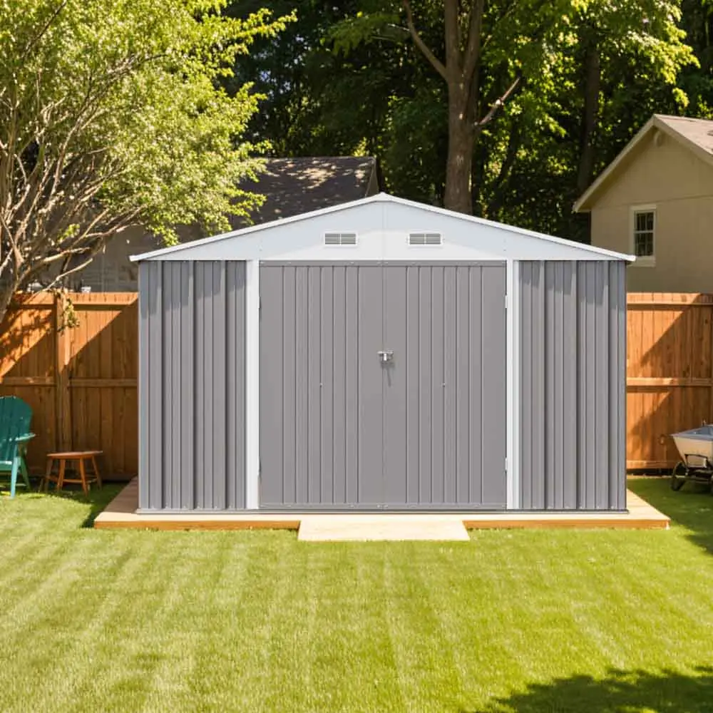 Patiowell 10x12 Metal Shed Pro With an Optional Floor Base