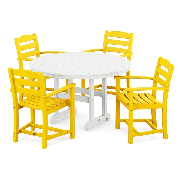 POLYWOOD La Casa Caf�� 5Piece Round Farmhouse Dining Set