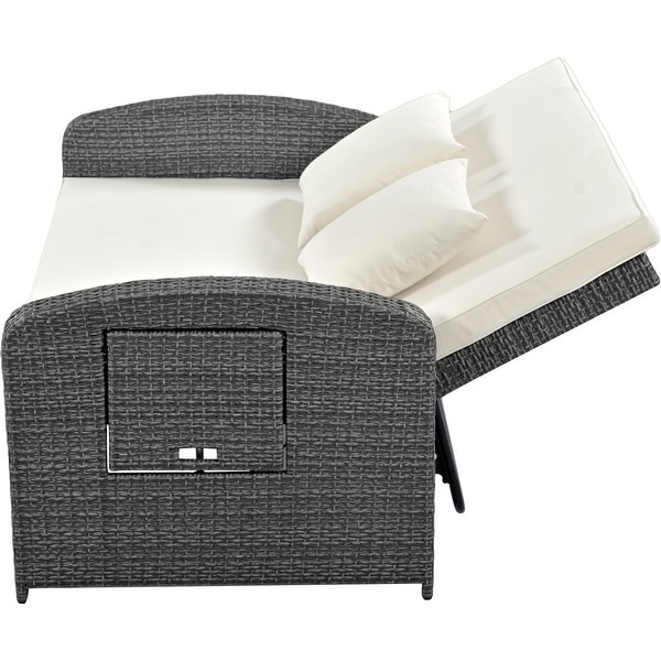 PE Wicker Rattan Reclining Sofa Chair