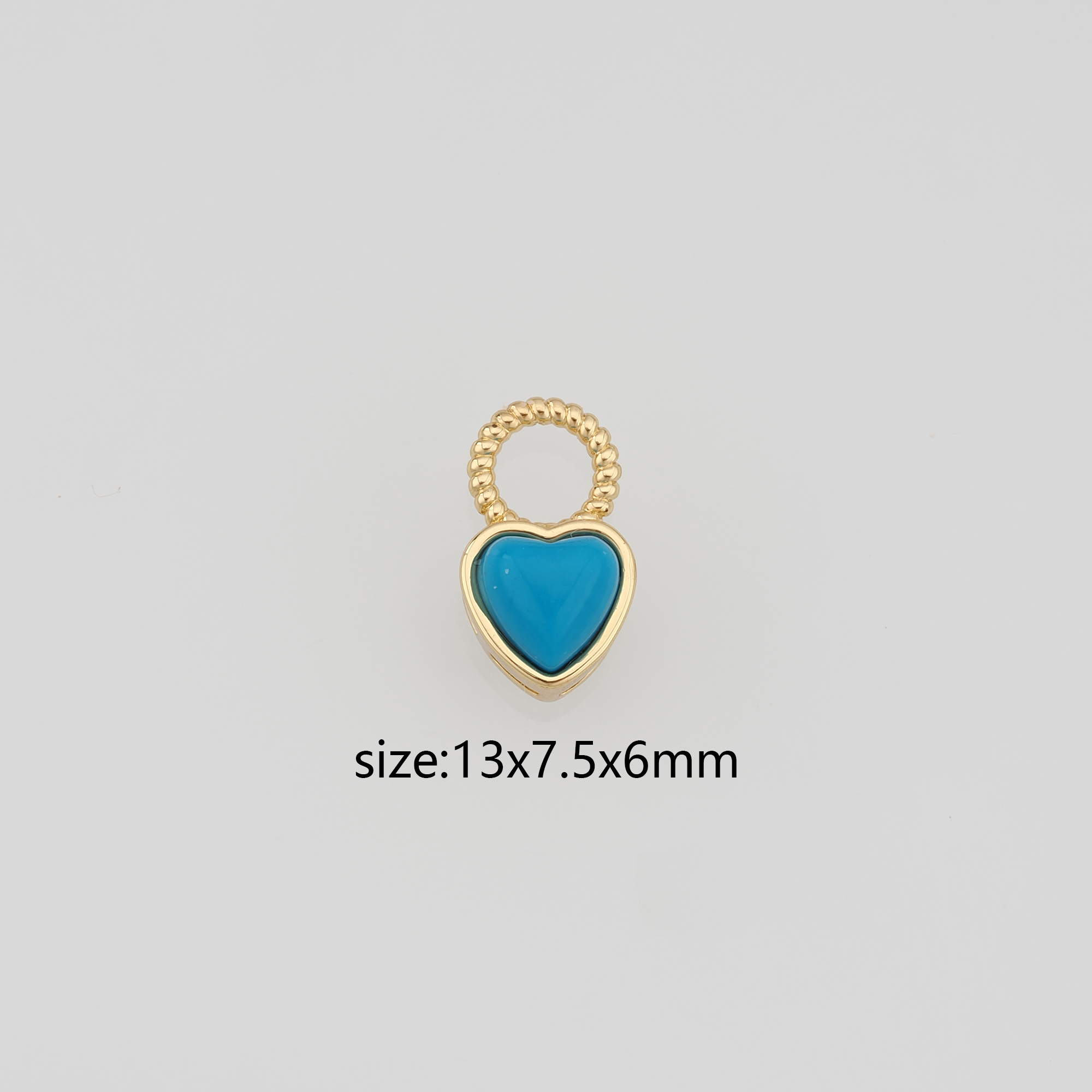 18K Gold Filled Heart Pendant,Natural Stone Earrings Necklace for DIY Jewelry Making Supply
