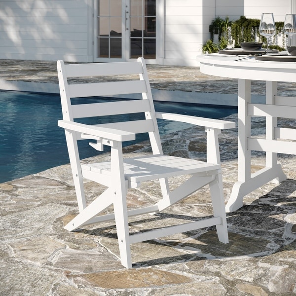 Commercial All Weather Adirondack Table and 4 Chairs with Cupholders