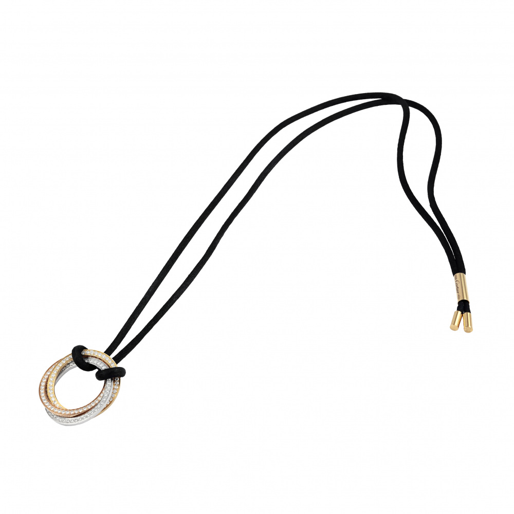 Cartier Trinity Mm Necklace Tri-Gold Diamond N3027000