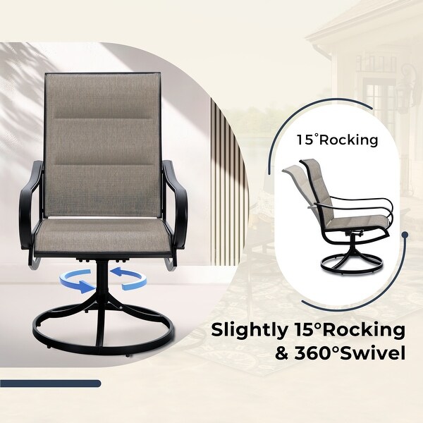 MAISON ARTS 9 Pieces Patio Dining Set,60 Inch Square Metal Table and Sling Dining Chairs