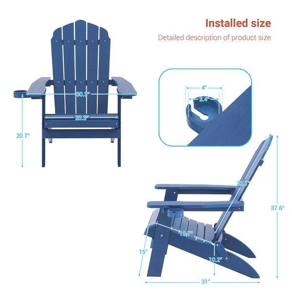 AOOLIMICS Patio Folding Adirondack Chairs Fire Pit Chair