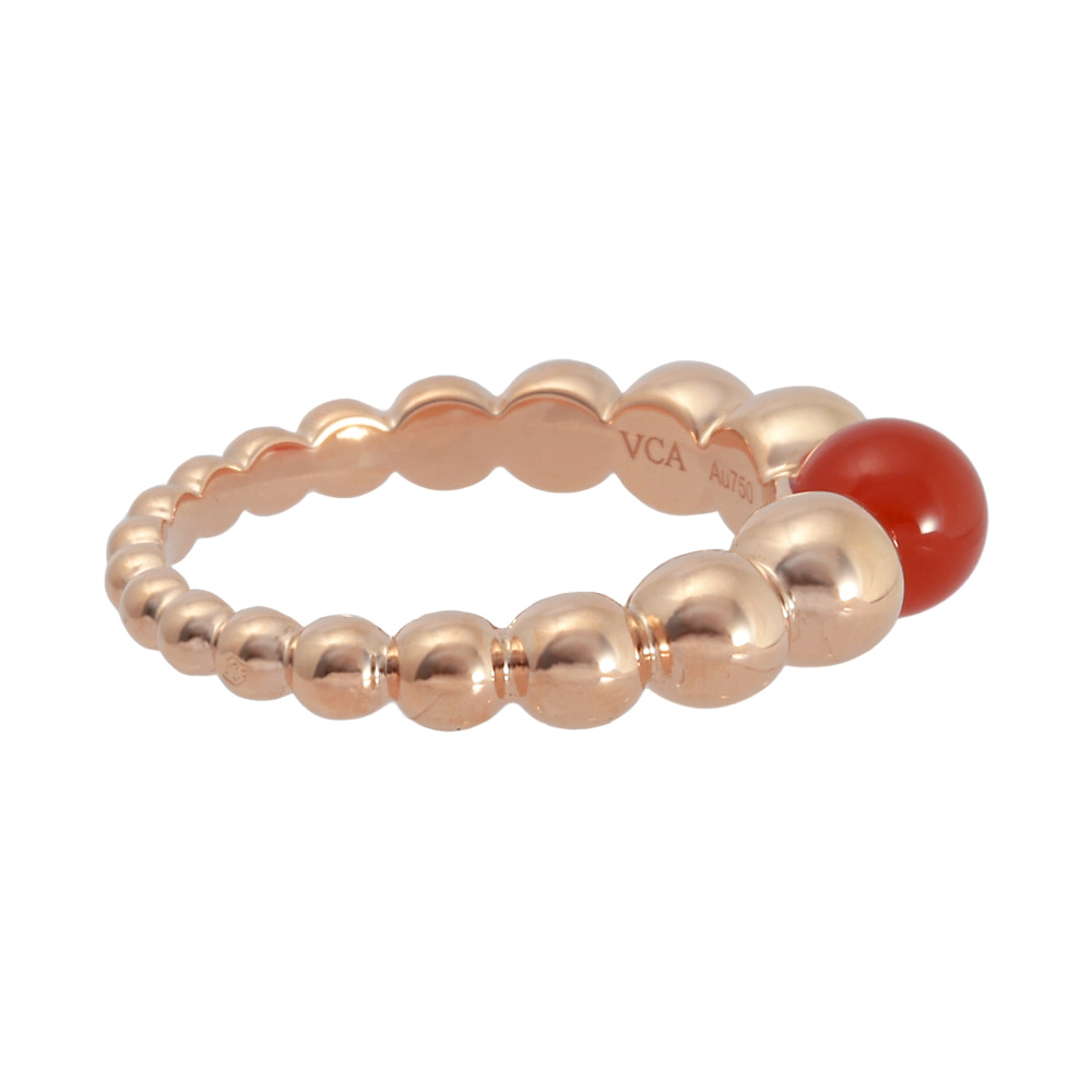 Van Cleef & Arpels Perlet Kruul Variations Ring 18K Rose Gold Carnelian VCARO63F00