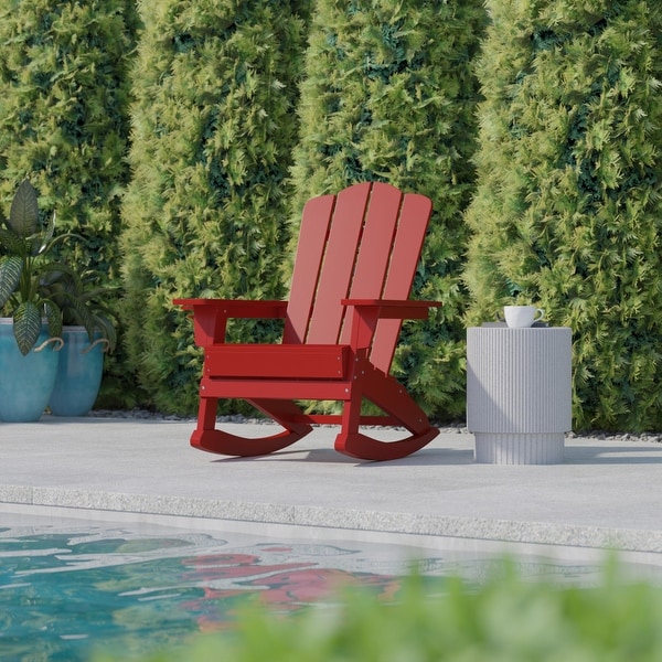Commercial AllWeather Rocking Adirondack Chair with Swiveling Cupholder